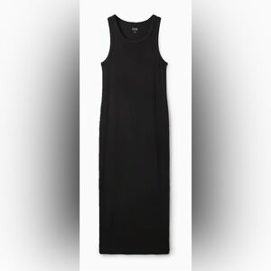 COS Black Sleeveless Ribbed Dress Size L